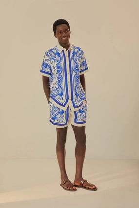 Office Attire Warm Look Garden Tiles Shorts