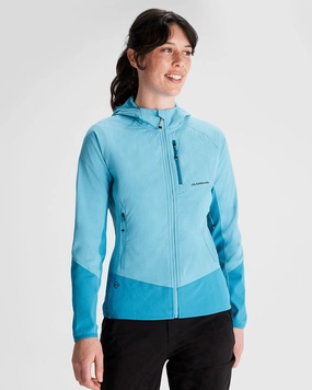 MoistureWickingTechnology Rubberized Trims Women's Aysen Hooded Fleece Jacket - Light Sea