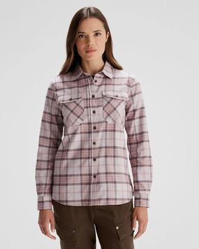 Flex Fit Collar Women's Carrillon HF Long Sleeve Shirt  - Mountain Plaid Dove
