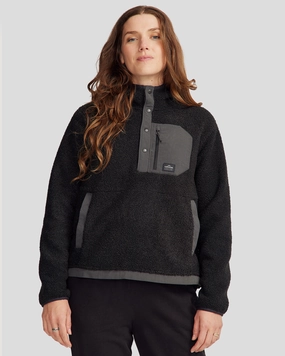 Effortless Wear Easy Fit Women's Co-Z High Pile Hooded Pullover v2 - Black Stingray