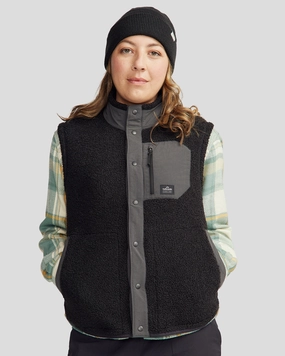 Eco Conscious Production Sleek Outdoor Look Women's Co-Z High Pile Vest - Black Stingray