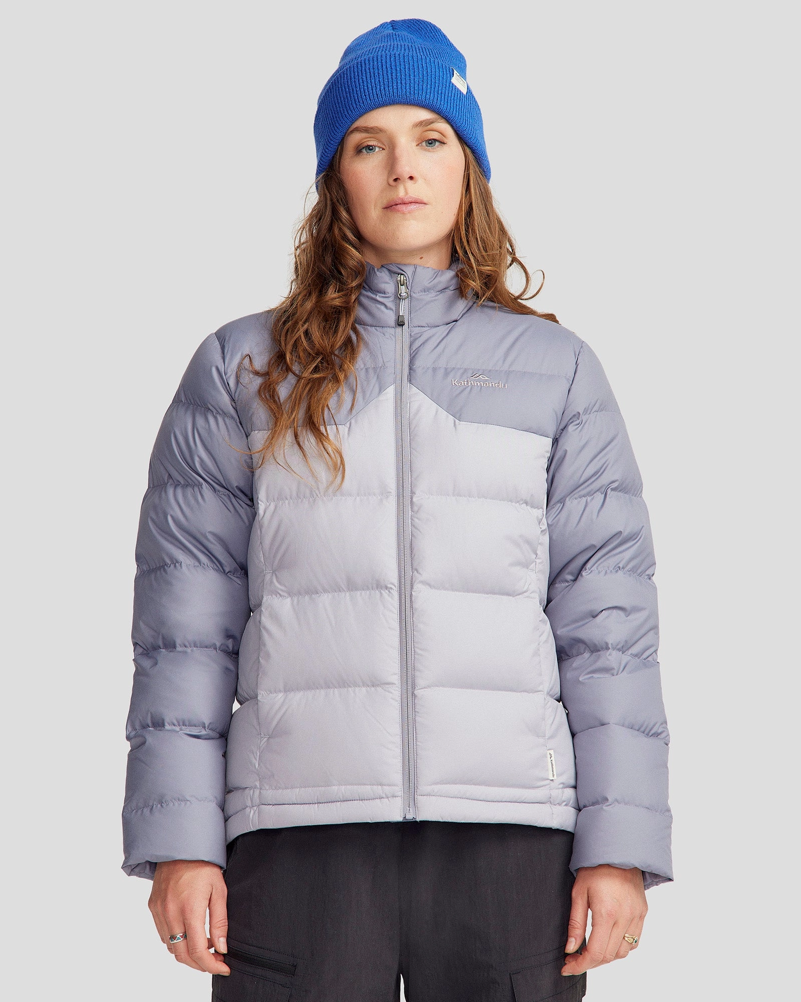 Women's Epiq Down Jacket - Dark Haze/Light Haze Heat Sealed Zippers Shock Absorbent Padding