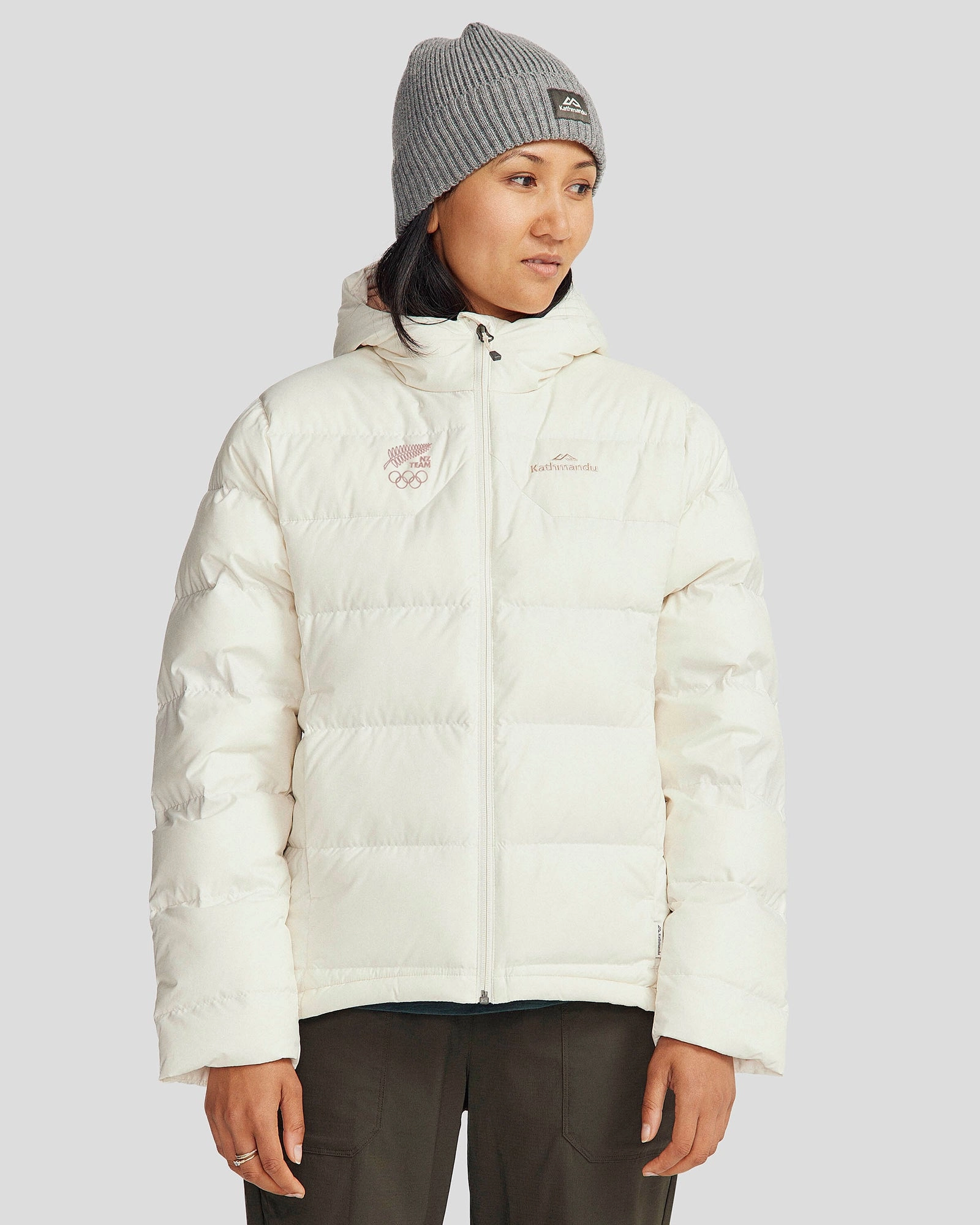 Women's Epiq Hooded Down Jacket - Natural | New Zealand Team Supporters Collection Lightweight Layer