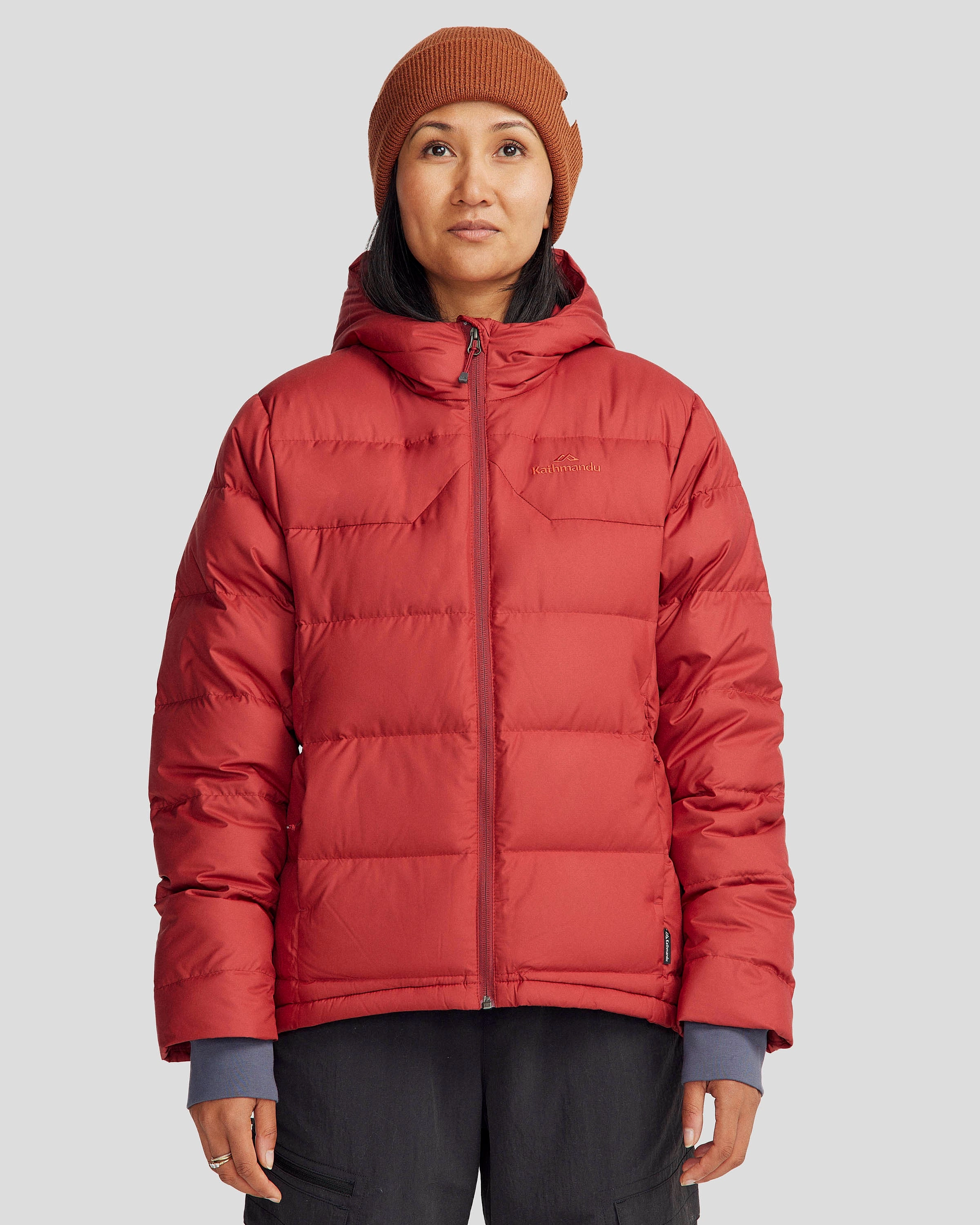 Women's Epiq Hooded Down Jacket - Pinot Snag Free Zipper Technology Light Activated Cooling