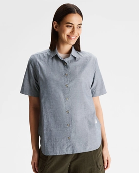 Women's Flaxton LT Short Sleeve Shirt - Chambray Blue holiday season