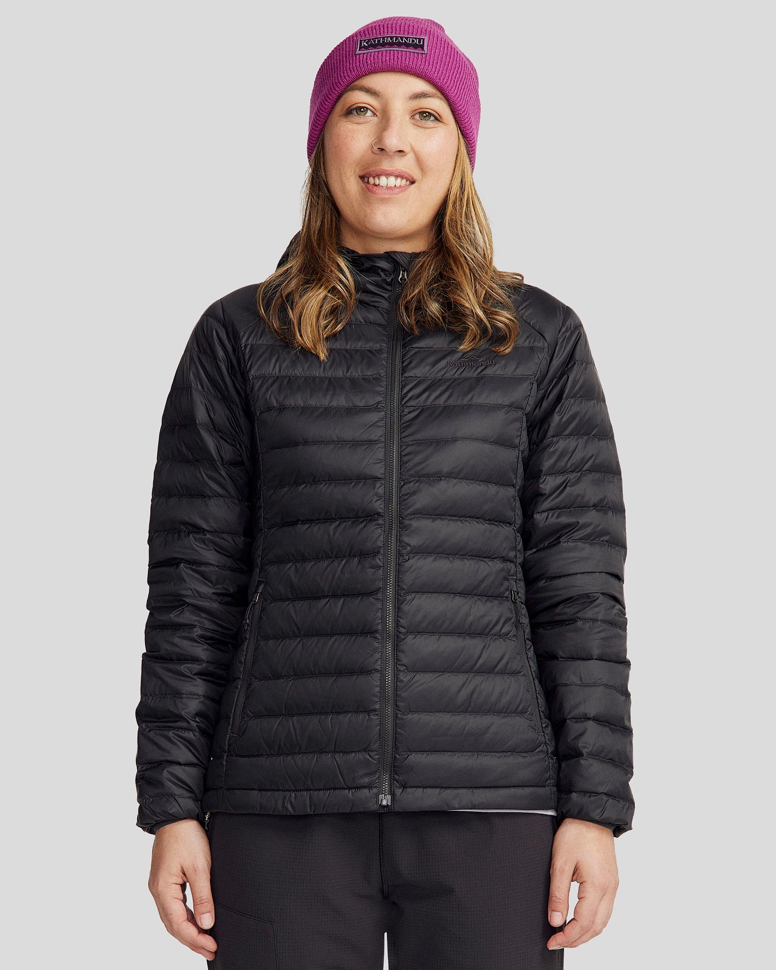 Women's Heli Down Hooded Jacket 3.0 - Black Stingray Thermoregulating Lining