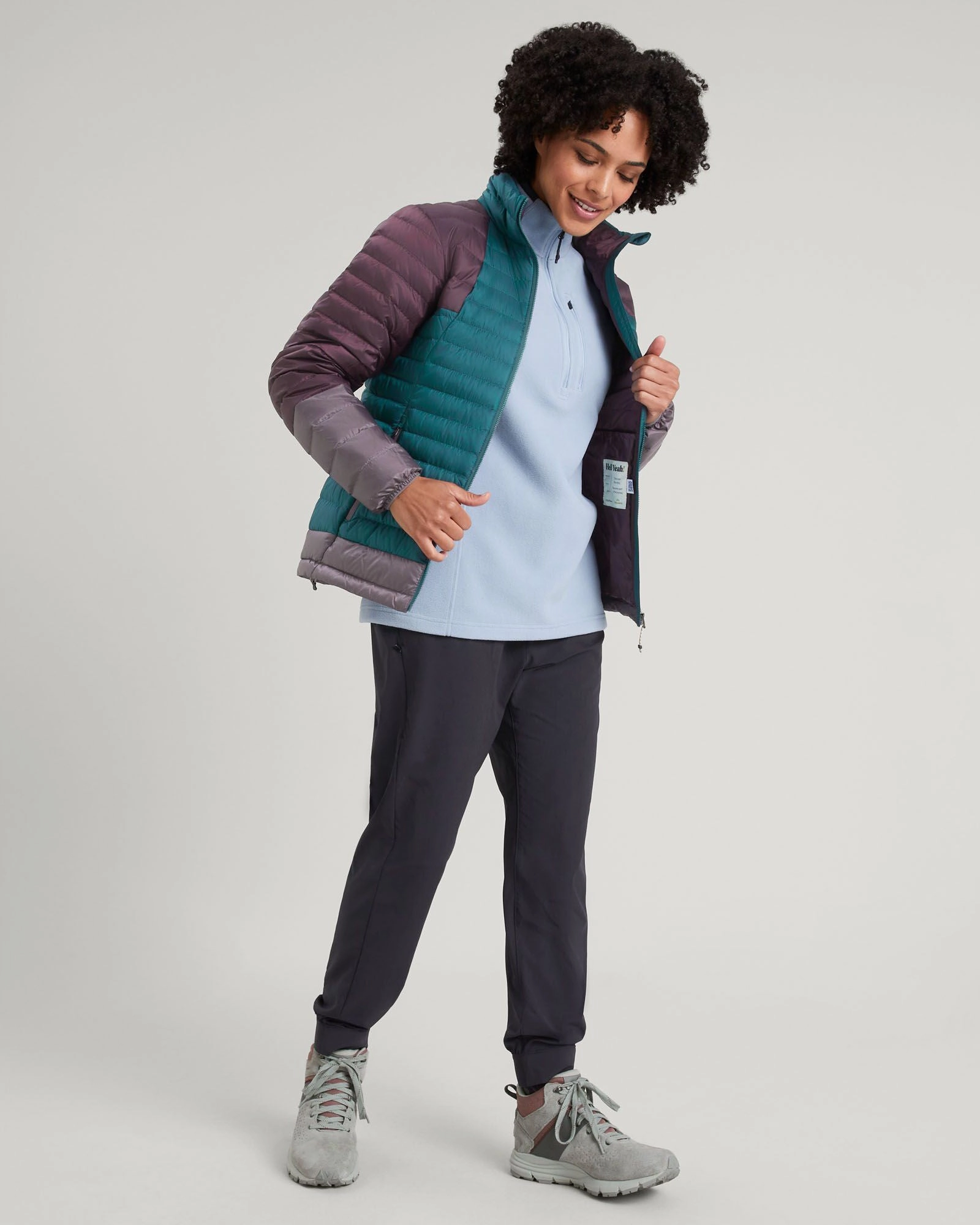 Women's Heli R Down Jacket - Deep Lagoon/Jam/Light Quartz Simple Fit Modern City Outfit