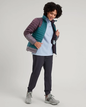 Women's Heli R Down Jacket - Deep Lagoon/Jam/Light Quartz Simple Fit Modern City Outfit