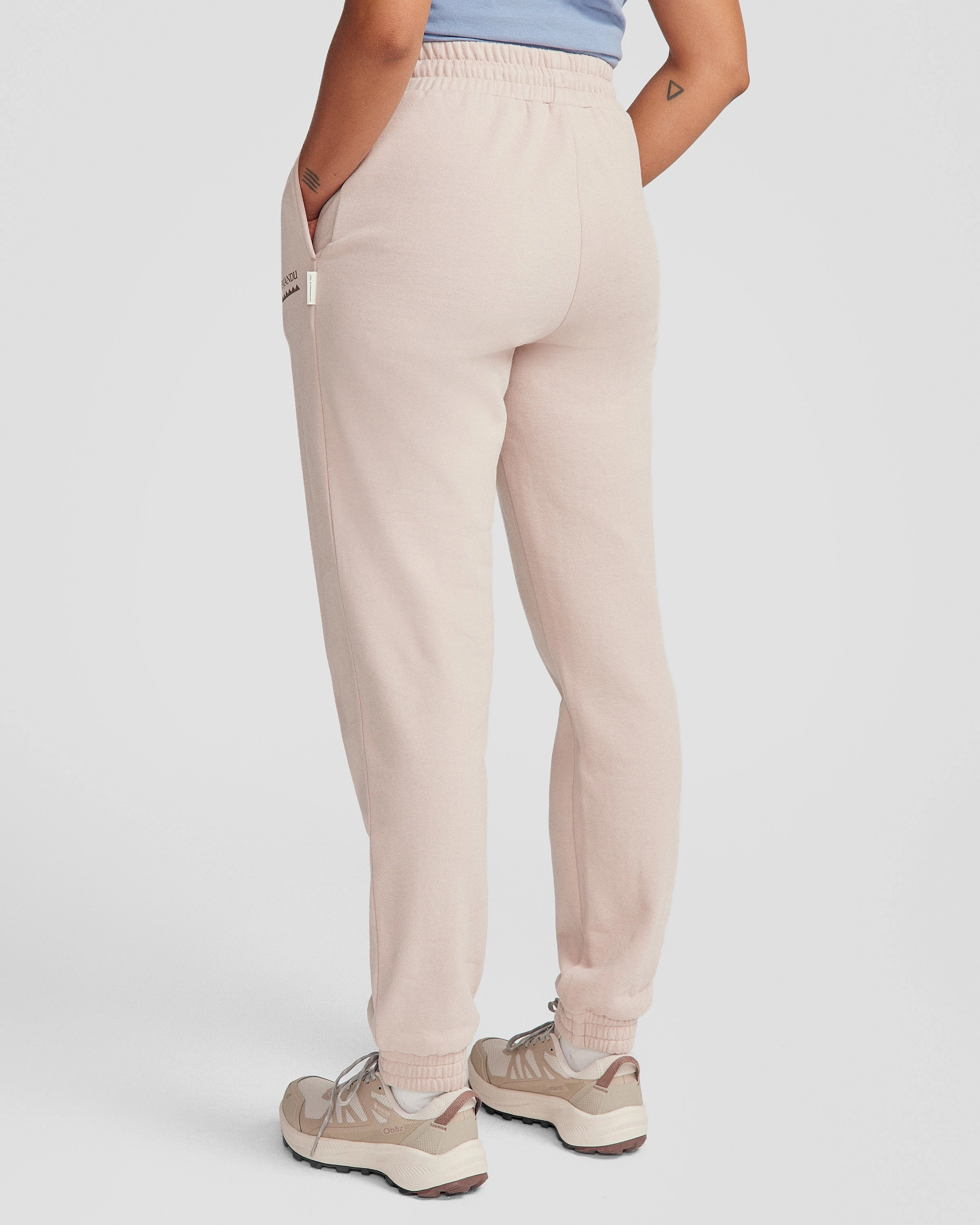 Stylish Wear Seamless Design Women's Heritage Logo Slouchy Brushed Joggers - Light Taupe