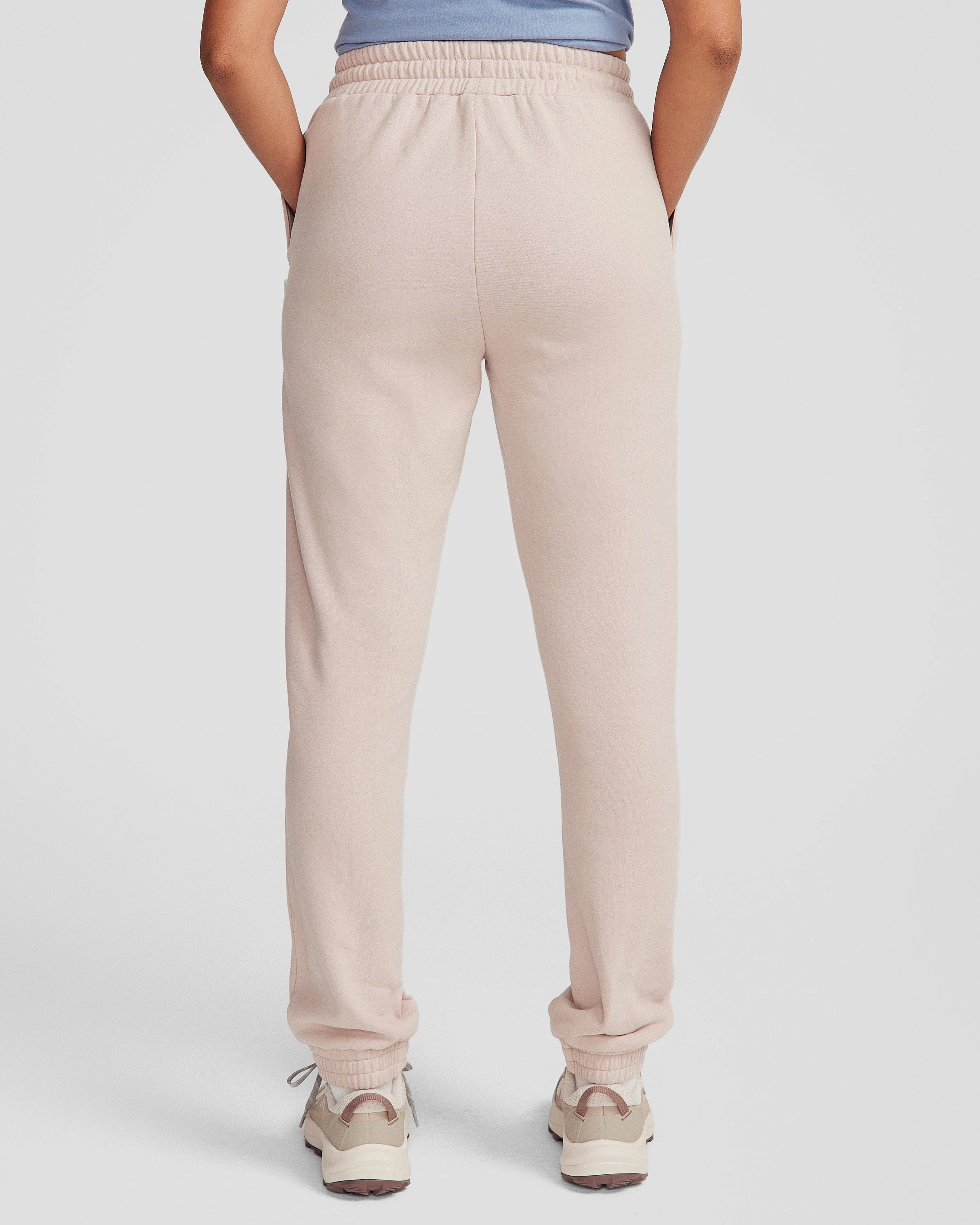 Women's Heritage Logo Slouchy Brushed Joggers - Light Taupe Printed design Chafe Free