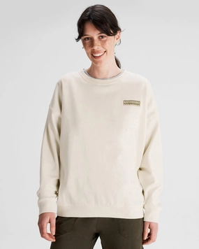 Women's Heritage Logo Slouchy LT BB Crew Sweatshirt - Natural Seasonal Must-Have Warm Knit Design