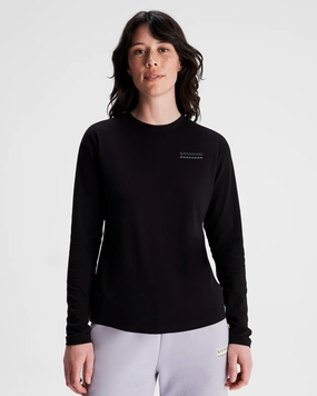 Trendy Comfort Holiday Outfit Women's Heritage Organic Cotton Long Sleeve T-shirt - Black