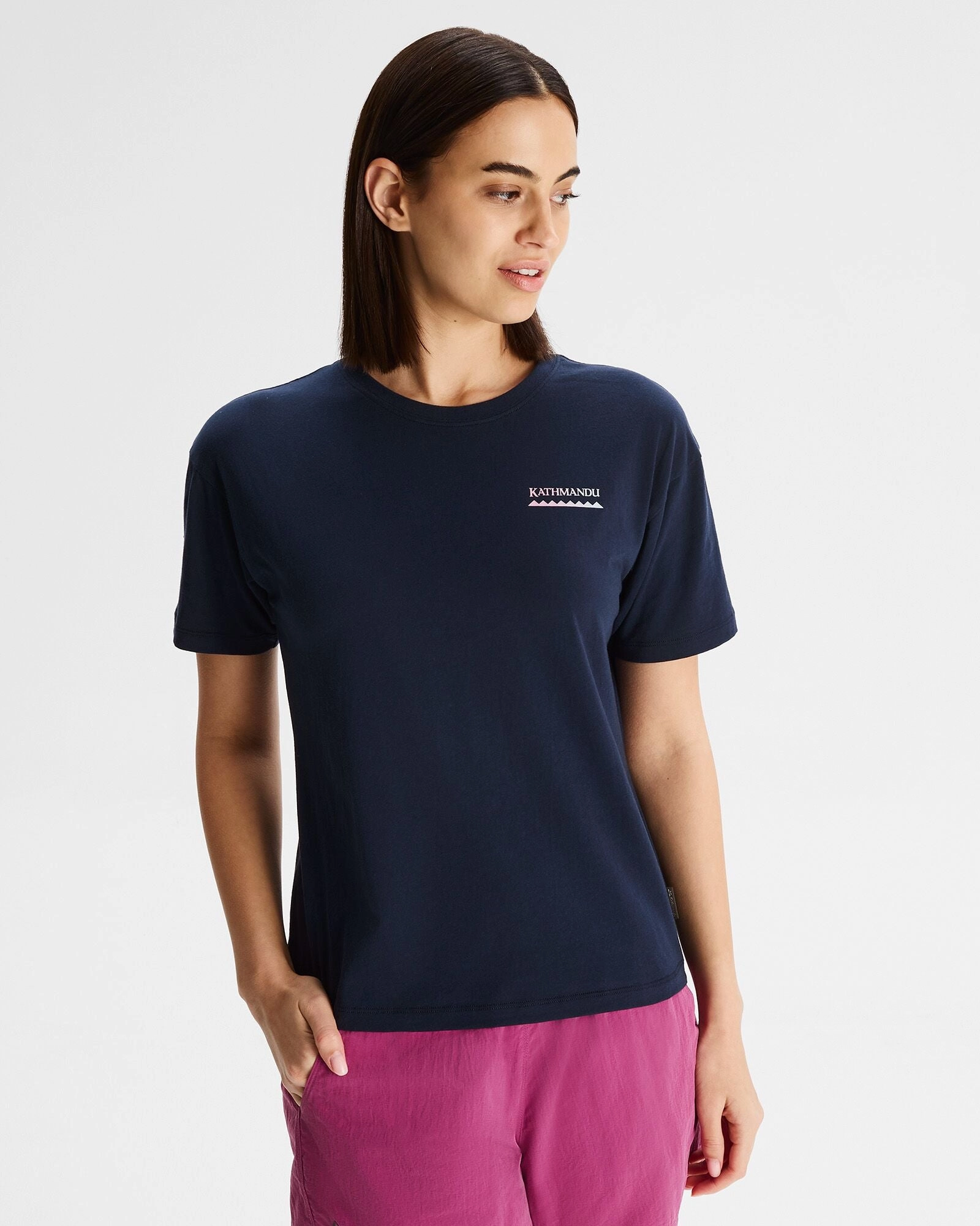 Women's Heritage Organic Cotton T-shirt - Pure Navy Non Restrictive Silhouette Sustainable Packaging