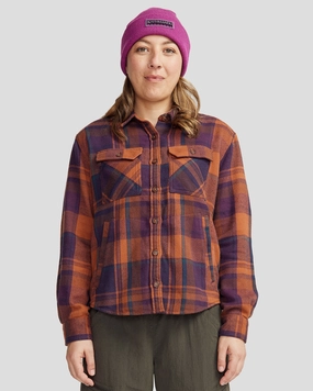 Women??s Huntly Long Sleeve Shirt - Cabin Plaid Woodsy Airflow Ventilation System