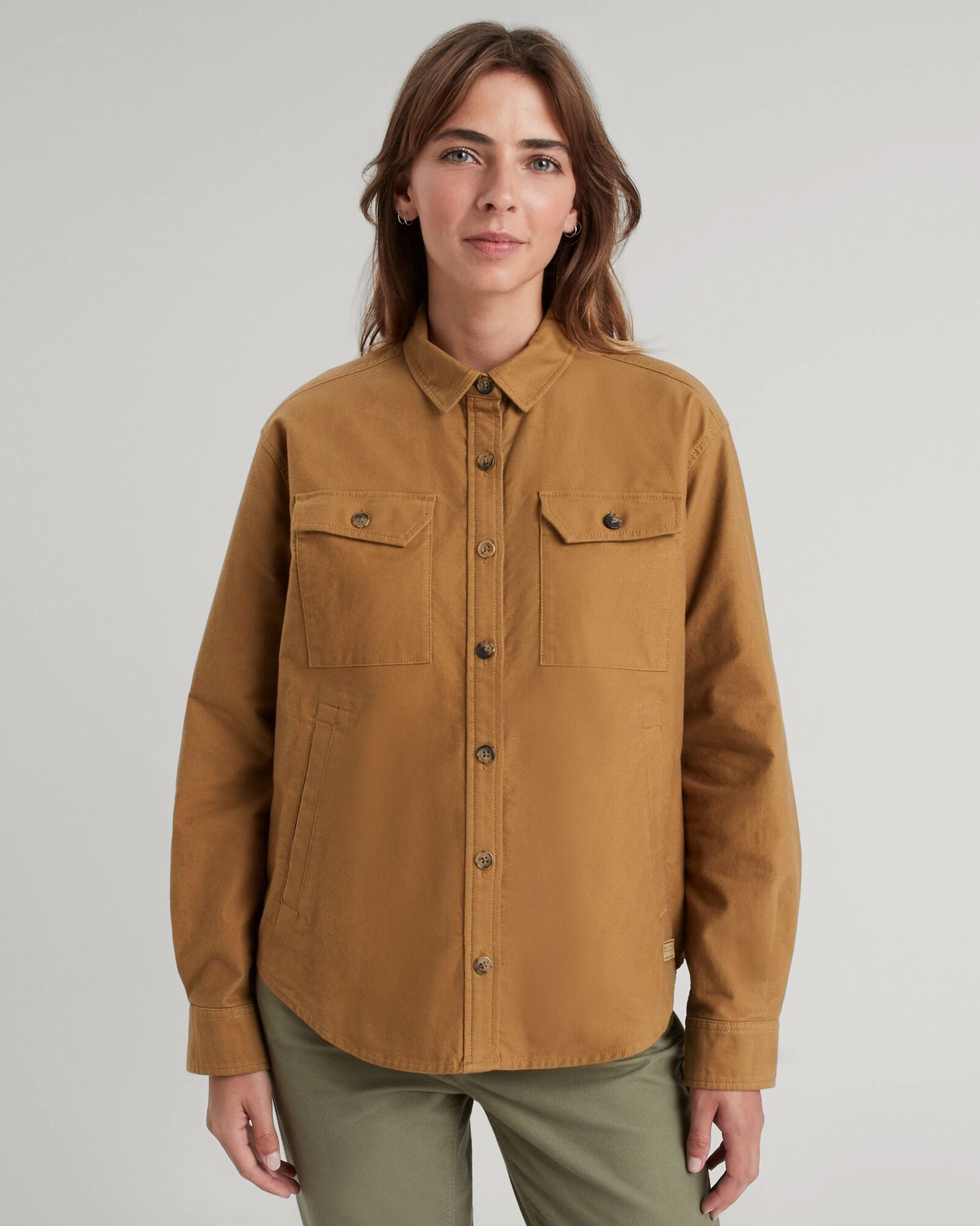 Non Iron Material Women's Huntly Moleskin Long Sleeve Shirt - Canvas