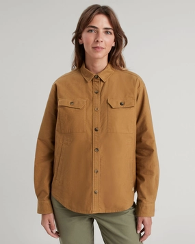 Non Iron Material Women's Huntly Moleskin Long Sleeve Shirt - Canvas