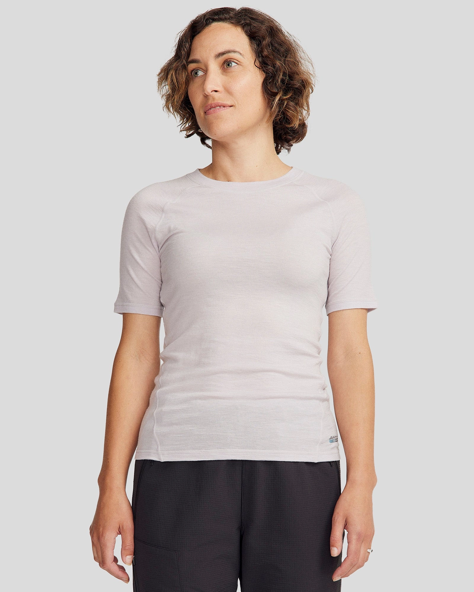 Flexible Knit Odor Control Fabric Women's K-Merino 125 Baselayer T-Shirt - Dove