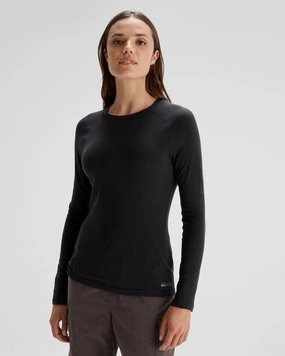 Women's K-Merino 125 Baselayer Top - Black Stingray Thermal Regulating
