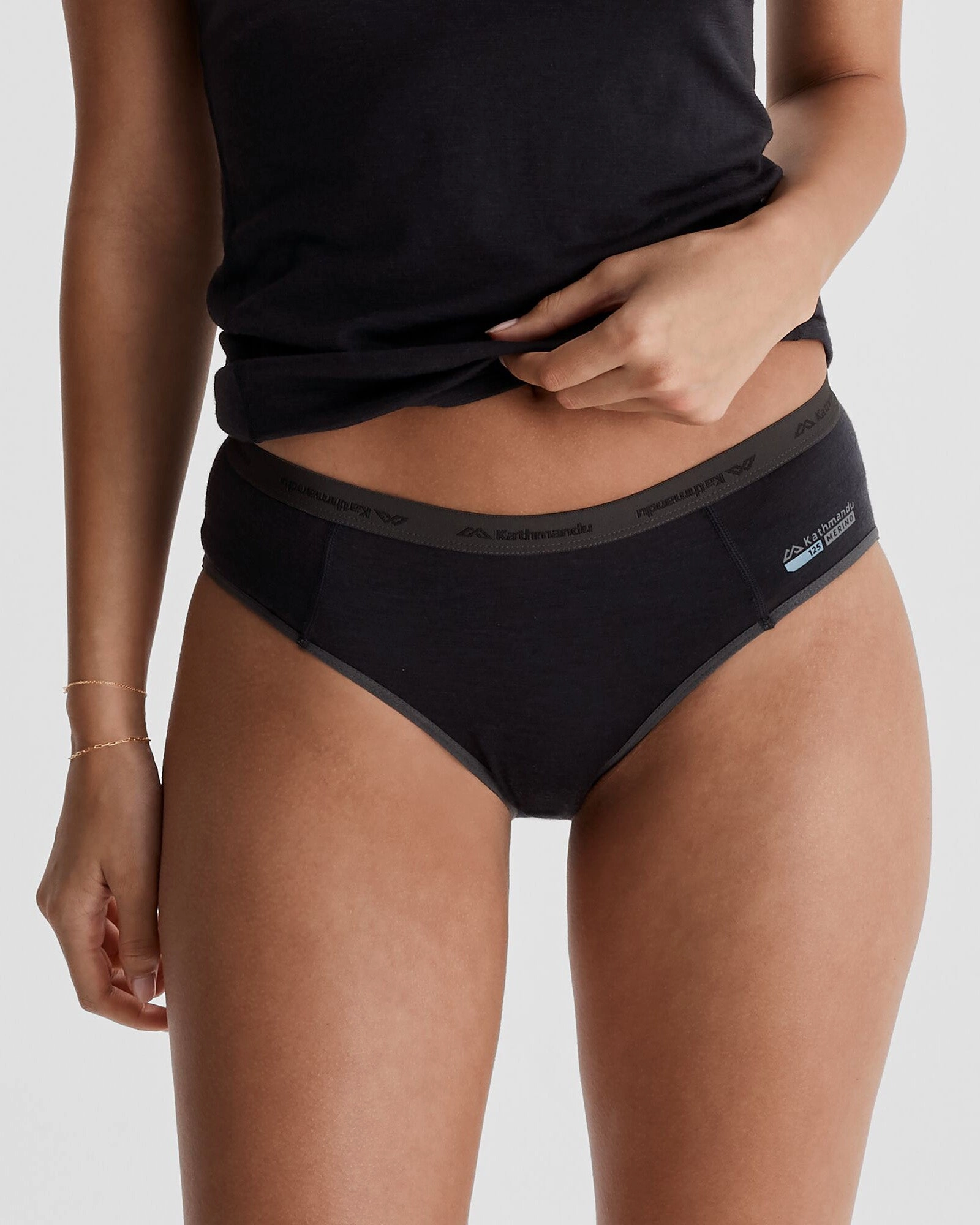 Breathable fabric Women's K-Merino 125 Briefs - Black Stingray