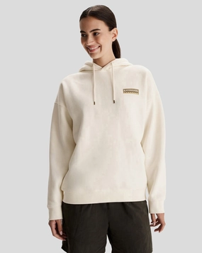 Women's Kathmandu Heritage Logo Slouchy Hoodie - Bone Dynamic Ventilation Panels