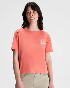 Women's Kathmandu Logo Sunburst Organic Cotton T-shirt - Fruity School spirit