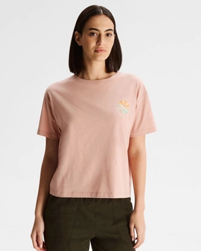Women's Kathmandu Logo Sunburst Organic Cotton T-shirt - Mineral Oeko Tex Certified Natural Fiber Blend