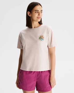 Women's Kathmandu Logo Sunburst Organic Cotton T-shirt - Shroom Comfortable MultipurposeCuffs