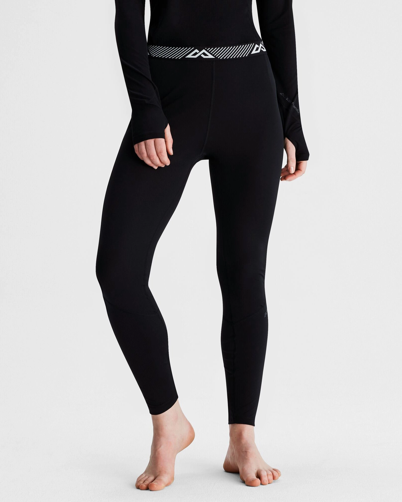 Women's KMDAction Baselayer Leggings - Black Anti Static Material Anti Microbial Finish
