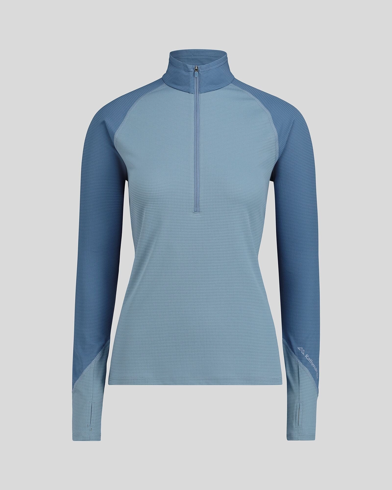 Flexible Hem Bands Women's KMDAction Quarter Zip Baselayer Top  - Moonlight/Bluehaze