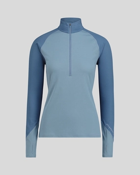 Breathable Material Women's KMDAction Quarter Zip Baselayer Top  - Moonlight/Bluehaze
