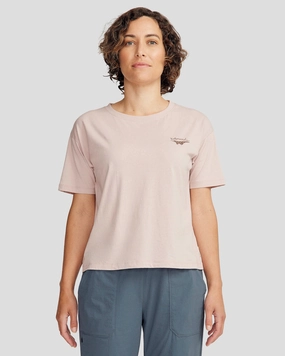 On-the-Go Fashion Women's Lizard Organic Cotton T-shirt - Light Taupe