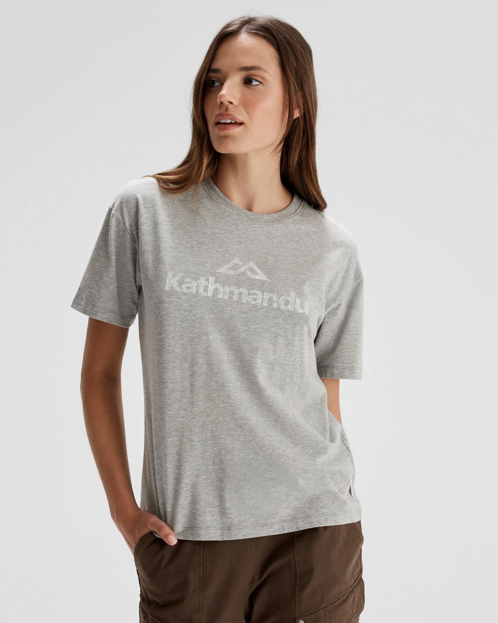 Women's Logo Organic Cotton T-shirt - Light Grey Marle Timeless Appeal