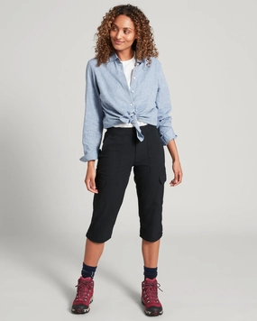 Women's Miro 3/4 Pants - Black Relaxed Comfort Light Fit