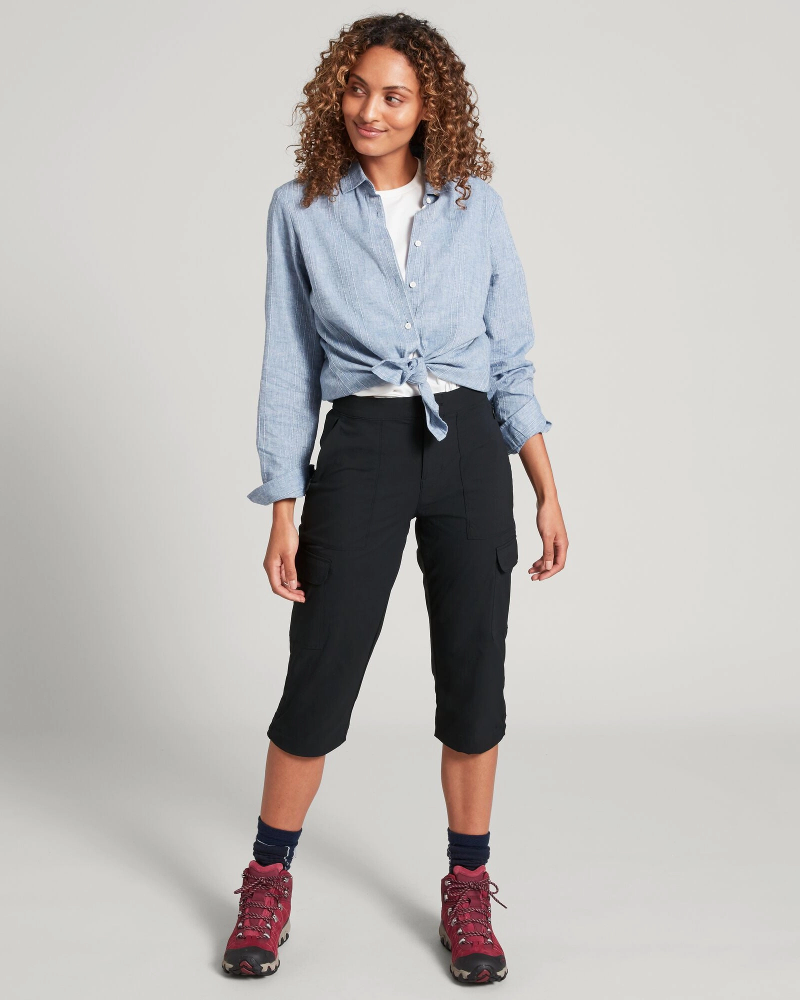 Women's Miro 3/4 Pants - Black Flattering Design Wear Travel Ready