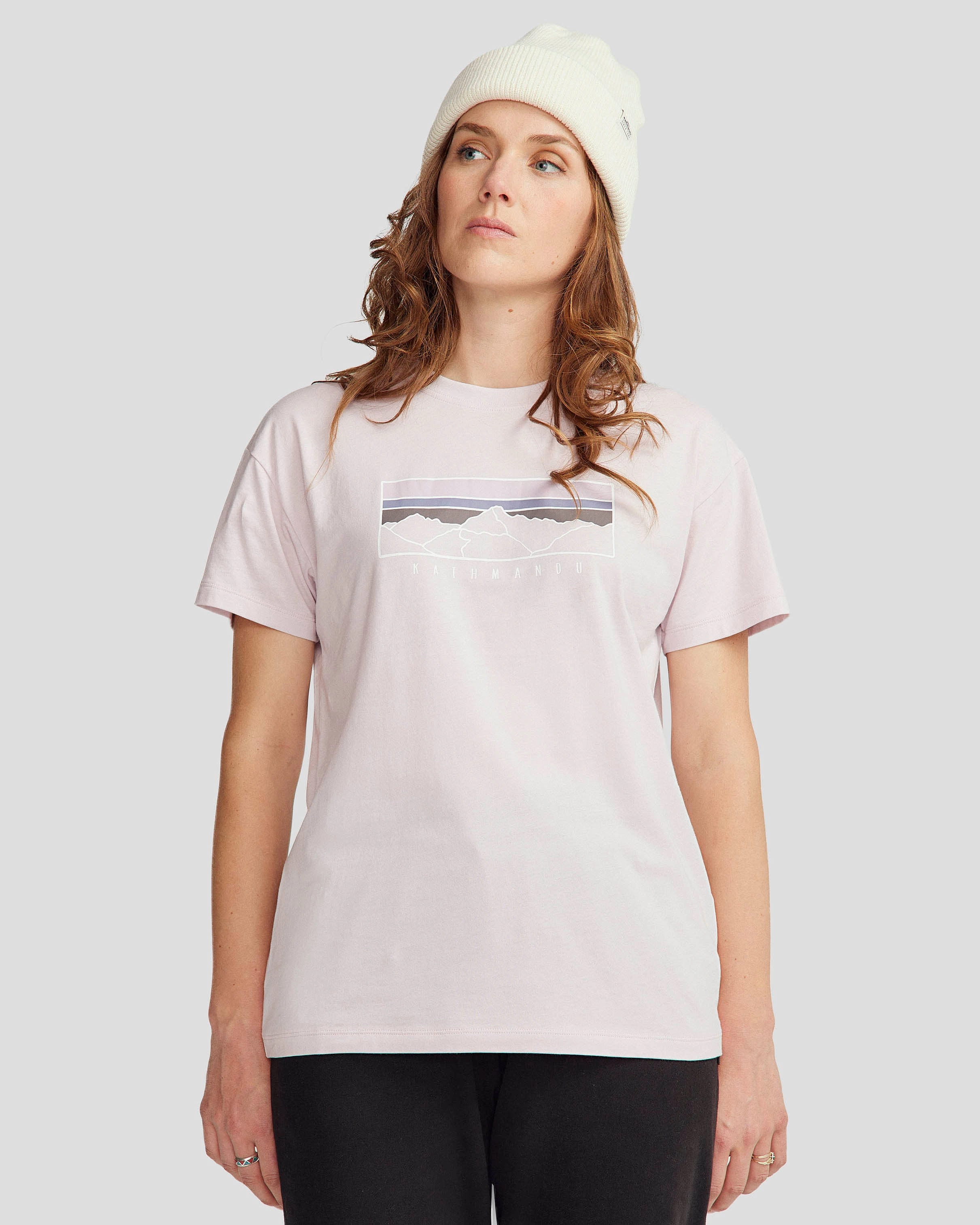 Quick Comfort Fit Women's Mountain Sunset Organic Cotton T-shirt - Stardust