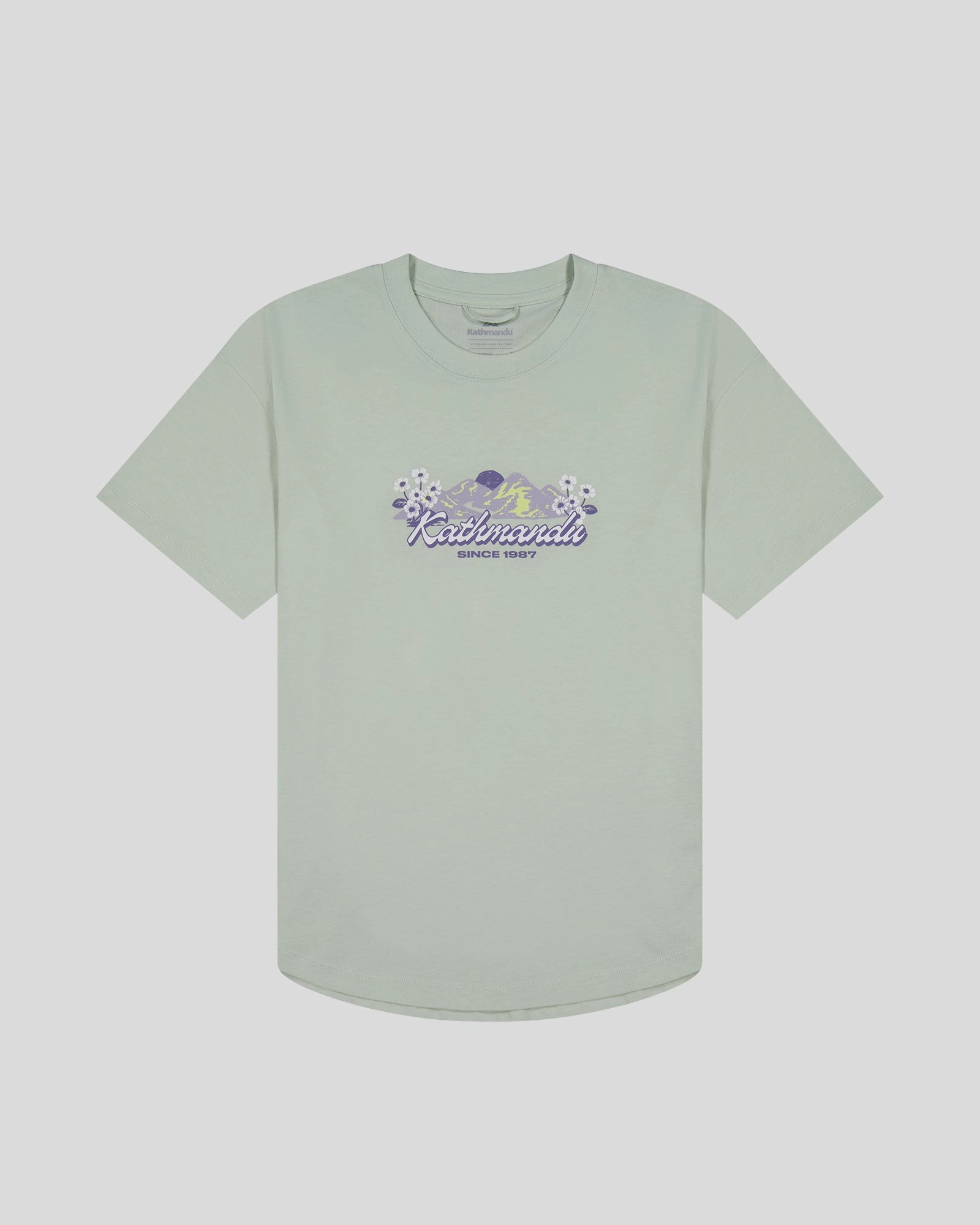 Women??s Mt Cook Lily Organic Cotton T-Shirt - Light Sage Wear Resistant Fabric Casual Layer Wear