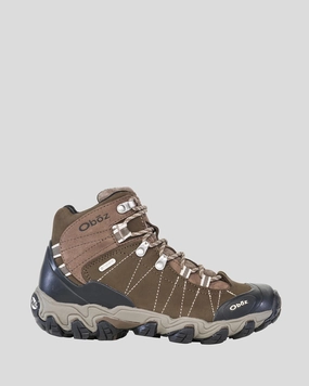 Women's Oboz Bridger Waterproof Mid Hiking Boots Wide - Walnut Water Safe Waterproof Trekking