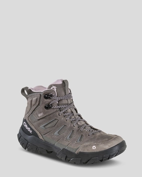 High Protection Fit Trail Built Women's Oboz Sawtooth X Mid Waterproof Hiking Boots - Wide - Charcoal