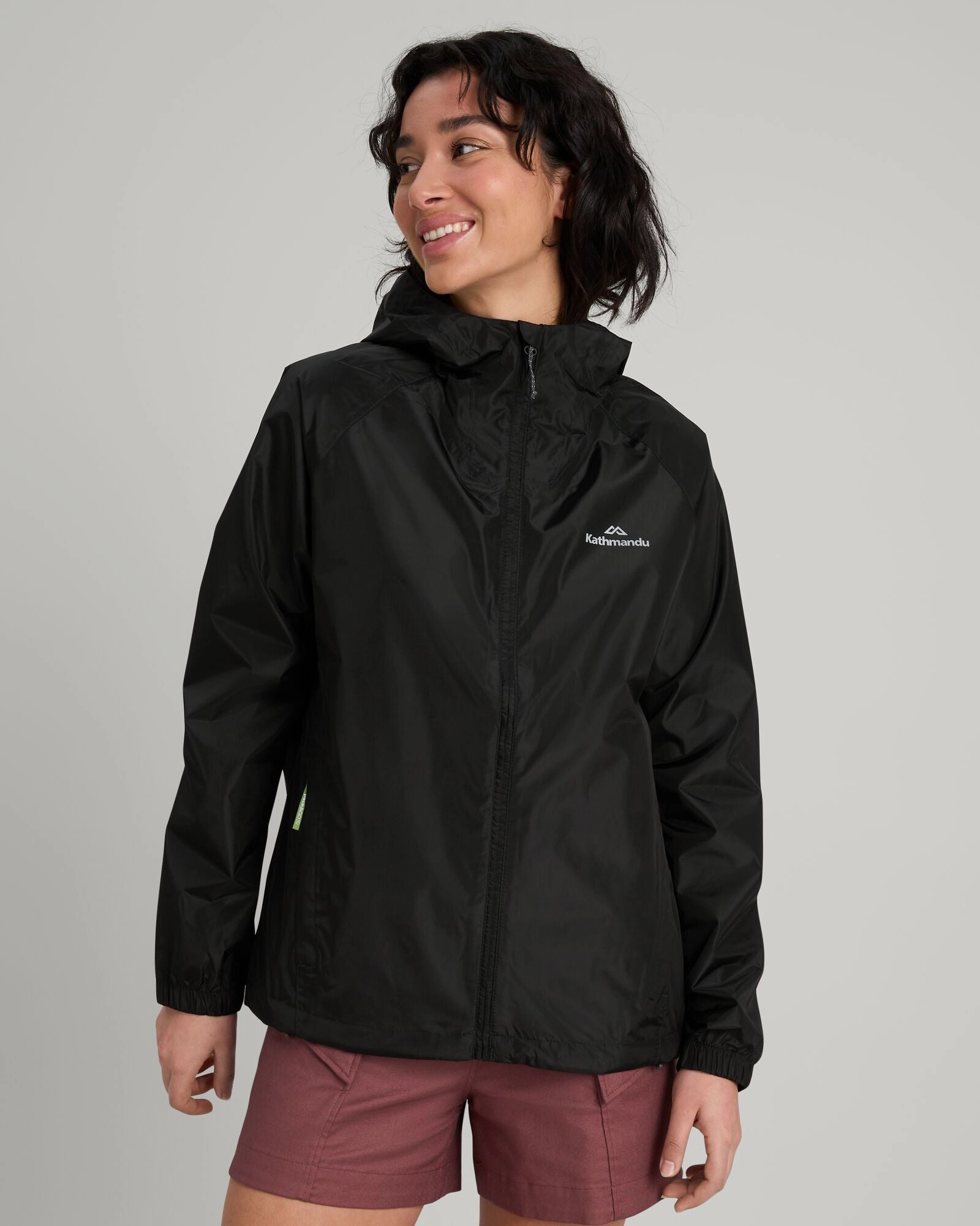 Women's Pocket-it 2-layer Rain Jacket - Black Light Reflective Zippers
