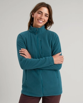 Women's Ridge 100 PrimaLoft Bio Fleece Jacket - Deep Lagoon Abrasion Resistant Edging