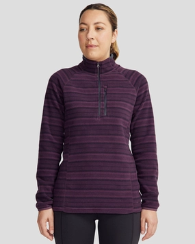 Yarn Dyed Fabric Women's Ridge 100 Primaloft Pullover - Jam Stripe