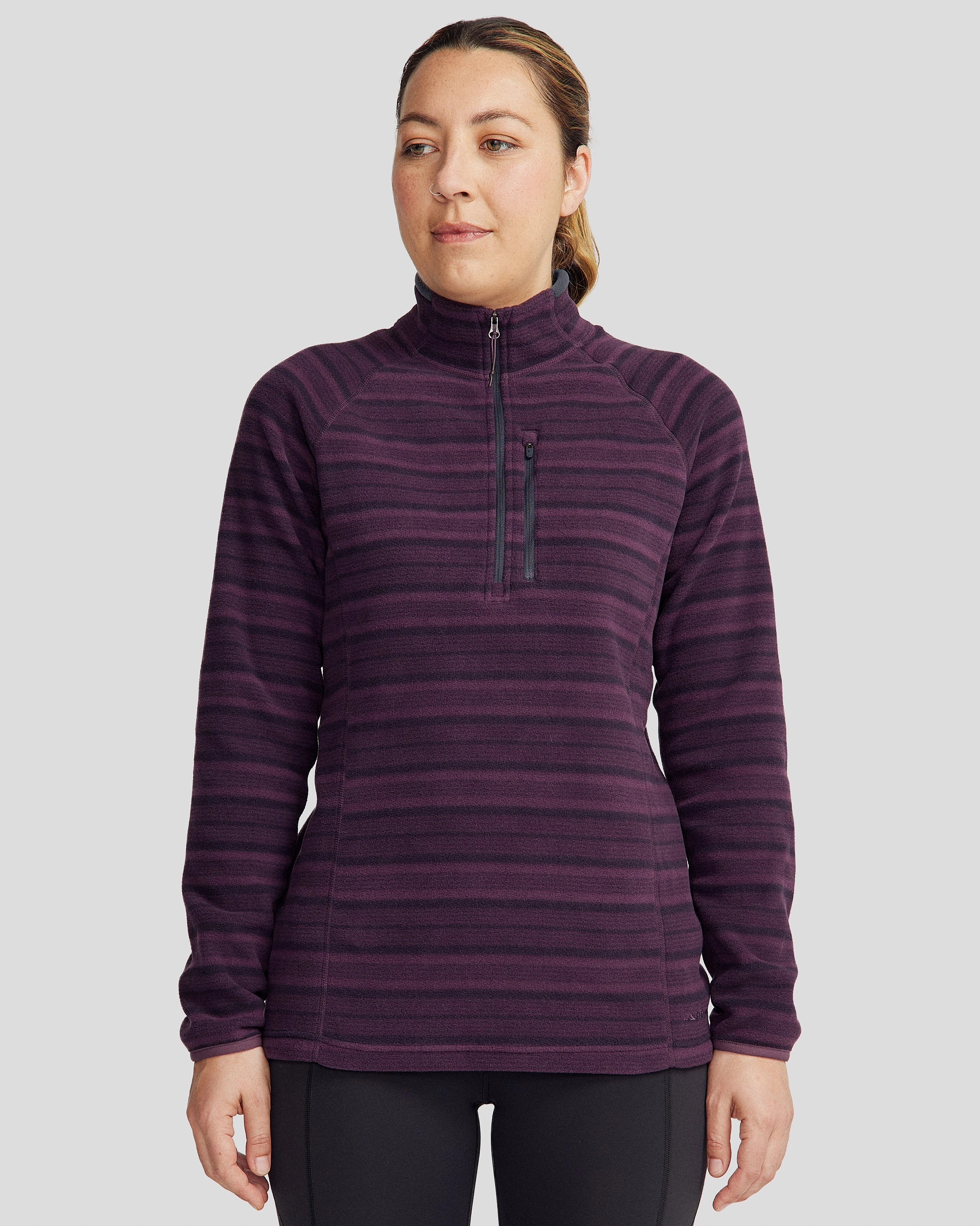 Yarn Dyed Fabric Women's Ridge 100 Primaloft Pullover - Jam Stripe