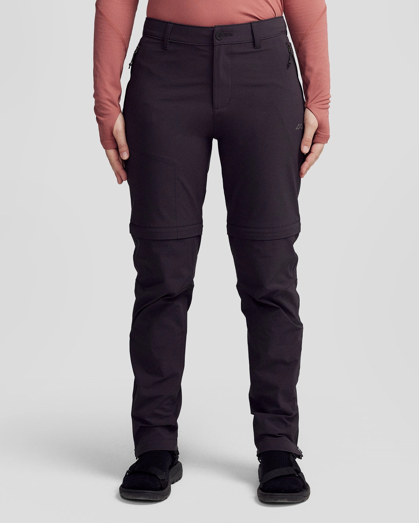Women??s Ridge Convertible Pants - Black Stingray Body-Hugging Fit Eco Friendly Dye Process
