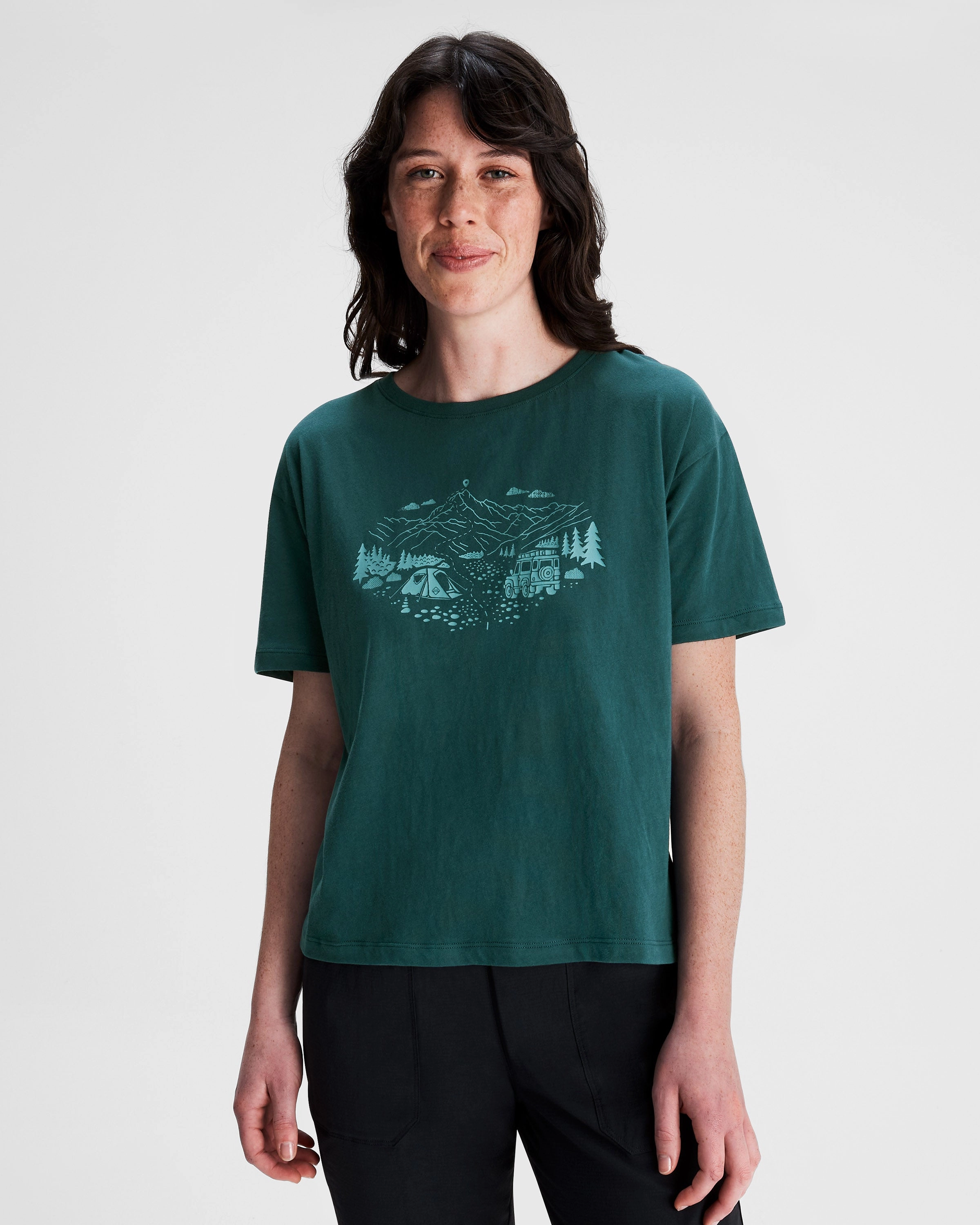 Women's Ridgeline Organic Cotton T-shirt - Deep Lagoon MoistureControlFibers Formal Occasion