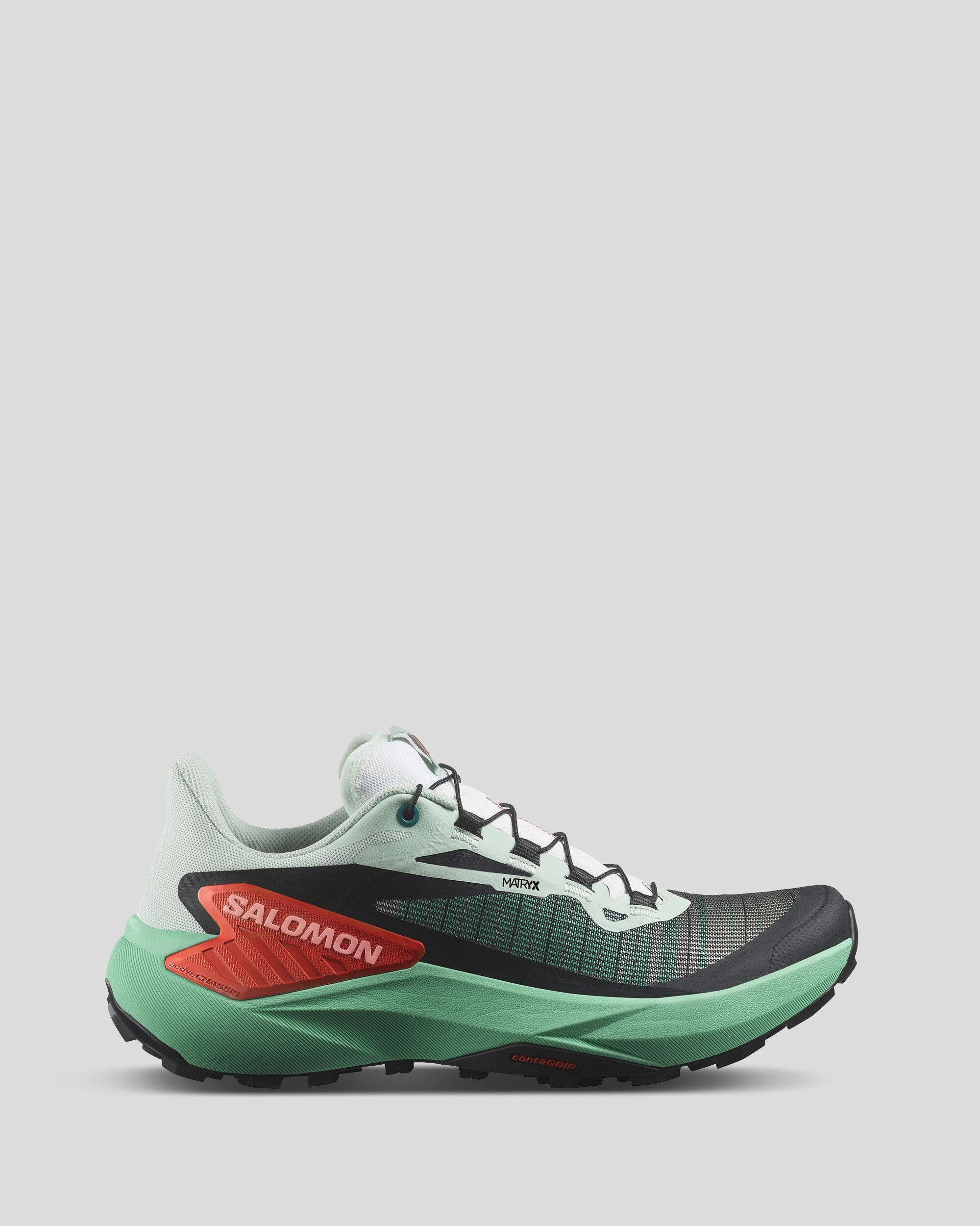 Adventure Running Women's Salomon Genesis Trail Running Shoes - Bay/Electric Green/Cherry Tomato
