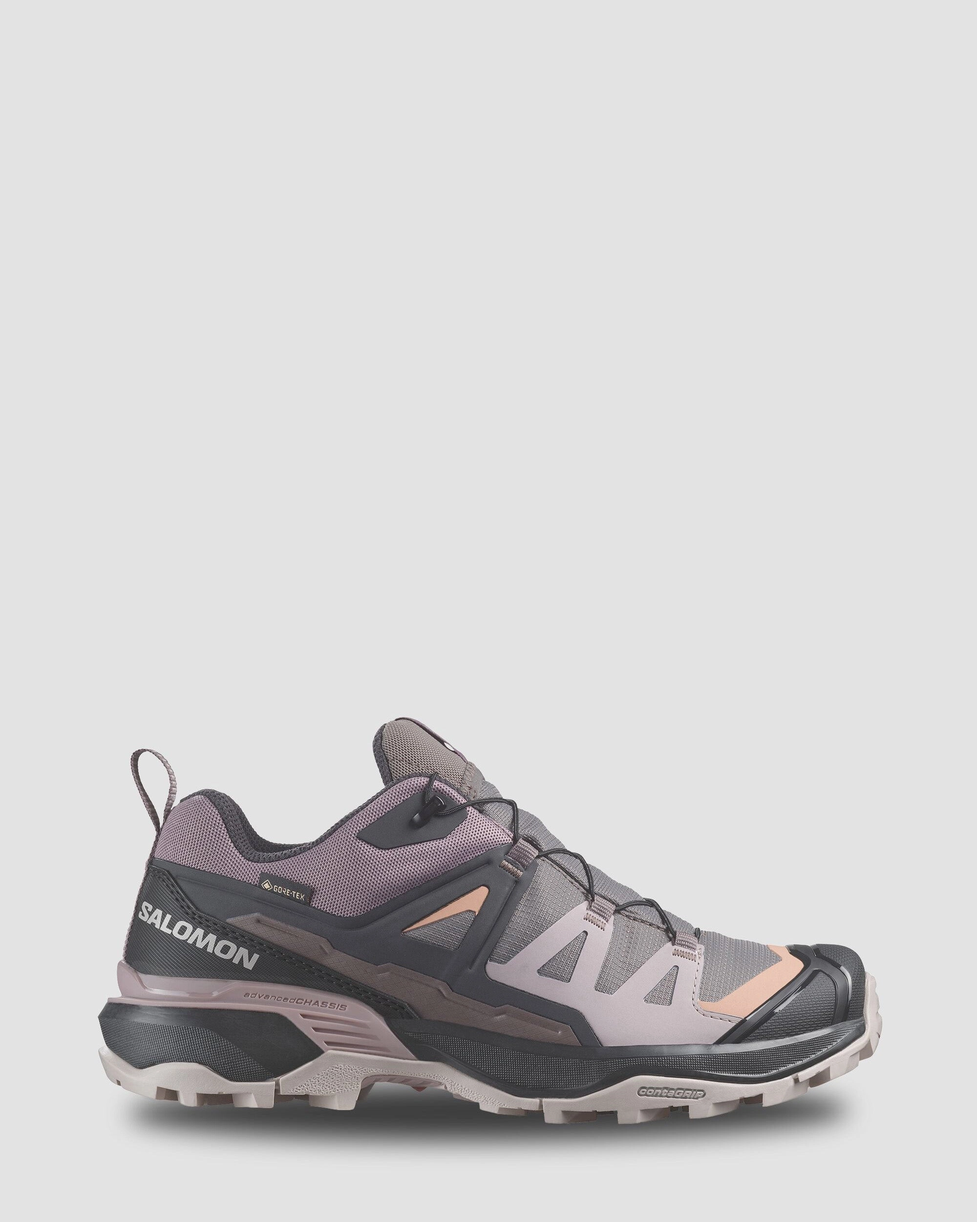 Women's Salomon X Ultra 360 GTX Hiking Shoes - Plum Kitten/Phantom/Cork Long Trek Support Heavy Duty Hiking