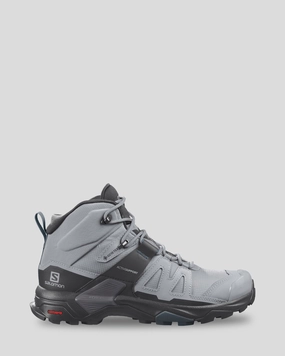 Women's Salomon X Ultra 4 GORE-TEX Mid Hiking Boots -?Wide - Quarry/Black/Legion Blue Rock Zone