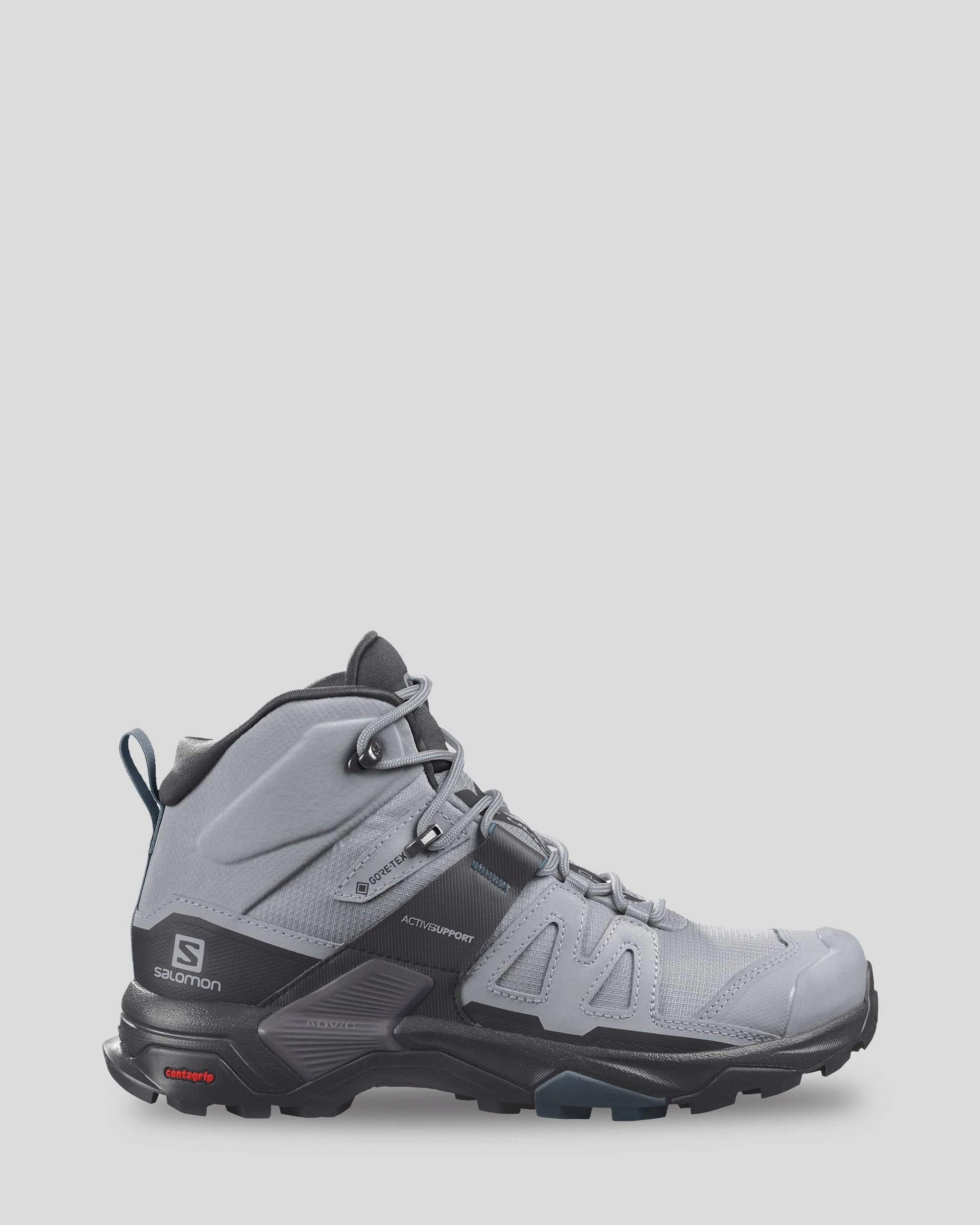 Women's Salomon X Ultra 4 GORE-TEX Mid Hiking Boots -?Wide - Quarry/Black/Legion Blue well made