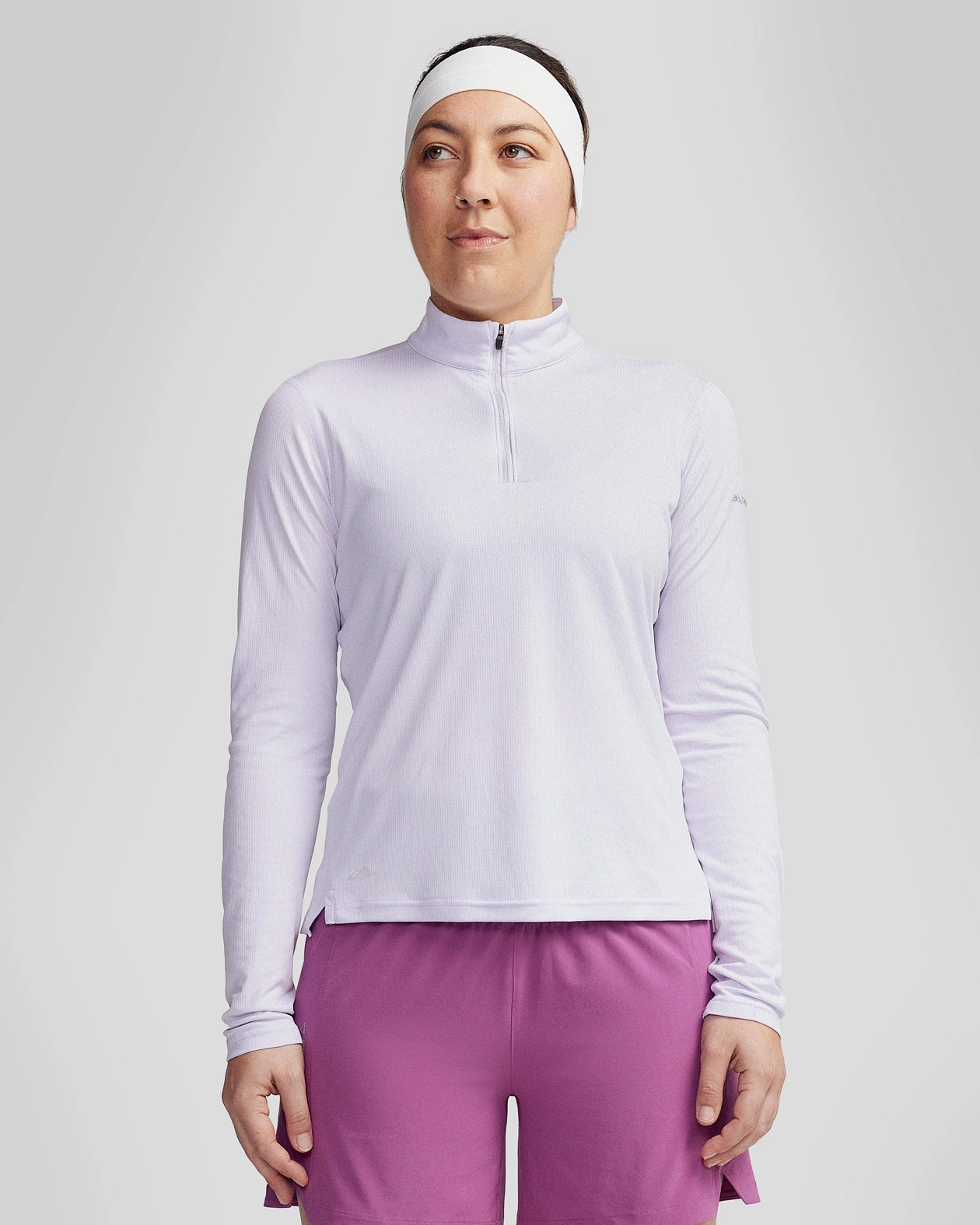 Women's Seeker 1/4 Zip Long Sleeve Top - Bright Lilac Breathable Stretch Fit