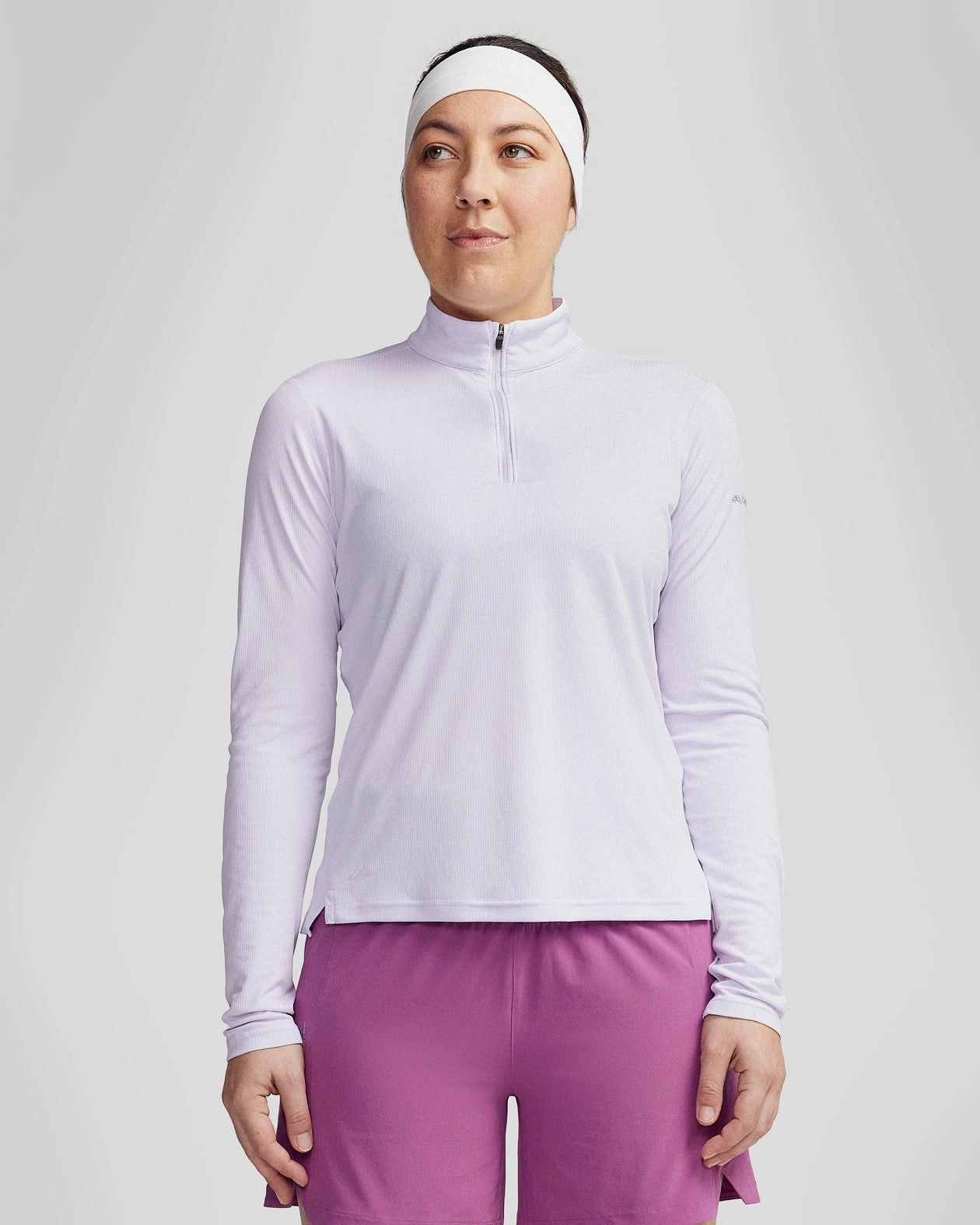 Cozy Texture Women's Seeker 1/4 Zip Long Sleeve Top - Bright Lilac